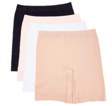 Breezies Set of 4 Cotton Long Line Panty Briefs Large Basic A475754