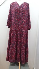 Monsoon Animal Print Midi Tiered Hem 3/4 sleeves Dress New Size Small