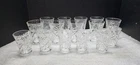 15 Vintage Star Of David Anchor Hocking Glasses 6 Juice & 9 Water Glasses.  X