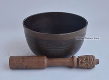 Bronze Alloy 6" Tibetan Buddhism Singing Healing Meditation Bowl from Nepal