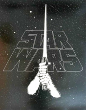 1977 Star Wars poster 22 x 28 Movie  A New Hope Starfield Jedi Blade