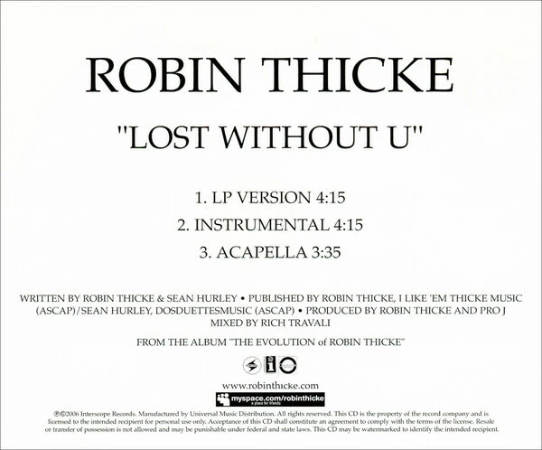 Lost Without You Lyrics Robin Thicke Download Lost Without You Robin Thicke
