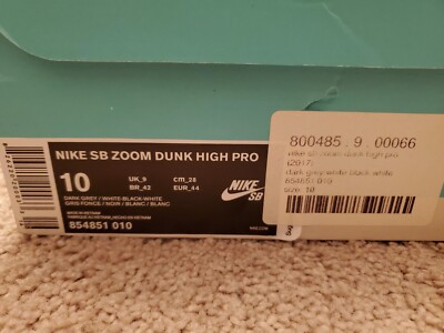 Size 10 - Nike SB Dunk Pro High Dark Grey for sale online | eBay
