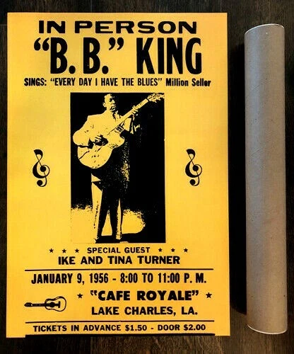 B.B. King Poster, Blues Music, BB King Concert, Lake Charles, Louisianna, 1956 - Image 2 of 2