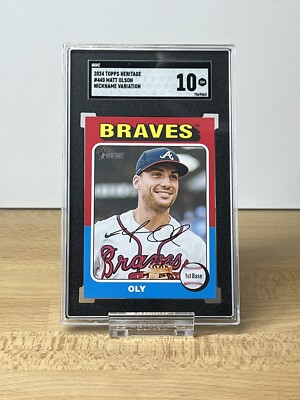 2024 Topps Heritage Matt Olson Nickname Variation  Oly  SGC 10 *Pop1*