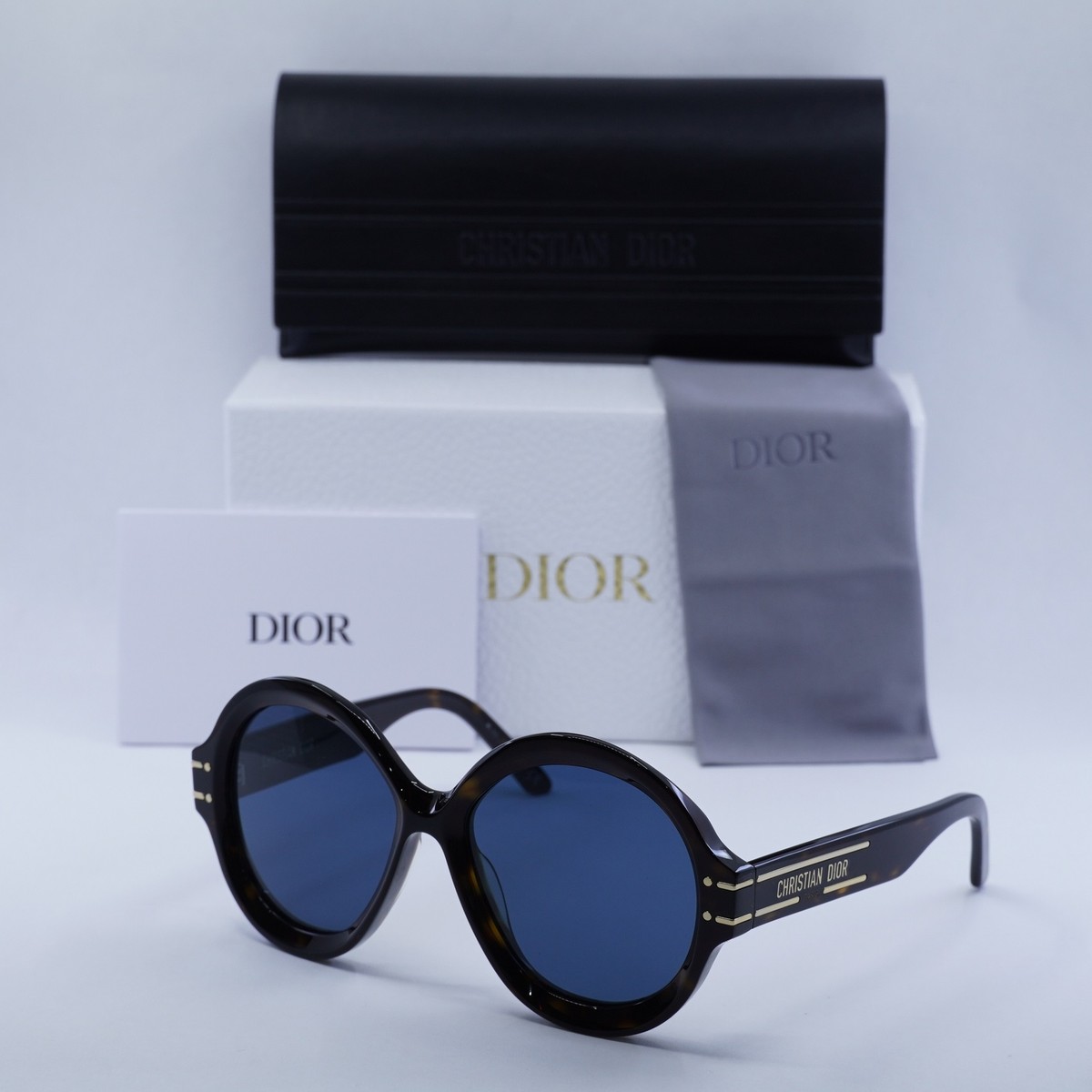 New DIOR DIORSIGNATURE R1U 20B0 Dark Havana/Blue 57-17-140