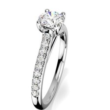 0.71 Ct Round Cut Real Moissanite Engagement Wedding Ring 950 Platinum Size 6