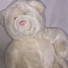 Build A Bear White Teddy Bear Plush 15  Pink Nose Plush Stuffed Animal/149j