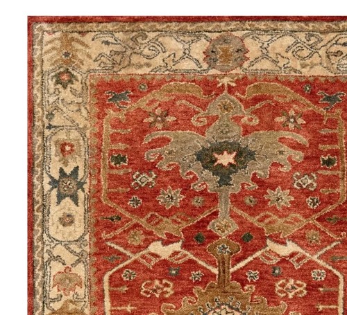 Channing Traditional Style Red Handmade Tufted Wool Area Rugs For Living Room - Picture 2 of 4