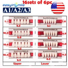 96Pcs Dental Acrylic Resin Teeth Denture Upper/Lower Anterior Posterior A1/A2/A3