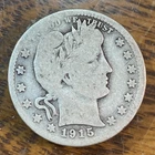 1915-S Better Barber Quarter Nice Original Good- CHRC
