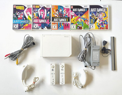 Nintendo Wii Konsole weiß  + 2 Spieler Set + Just Dance 3 + 4 + 2015 + 2016
