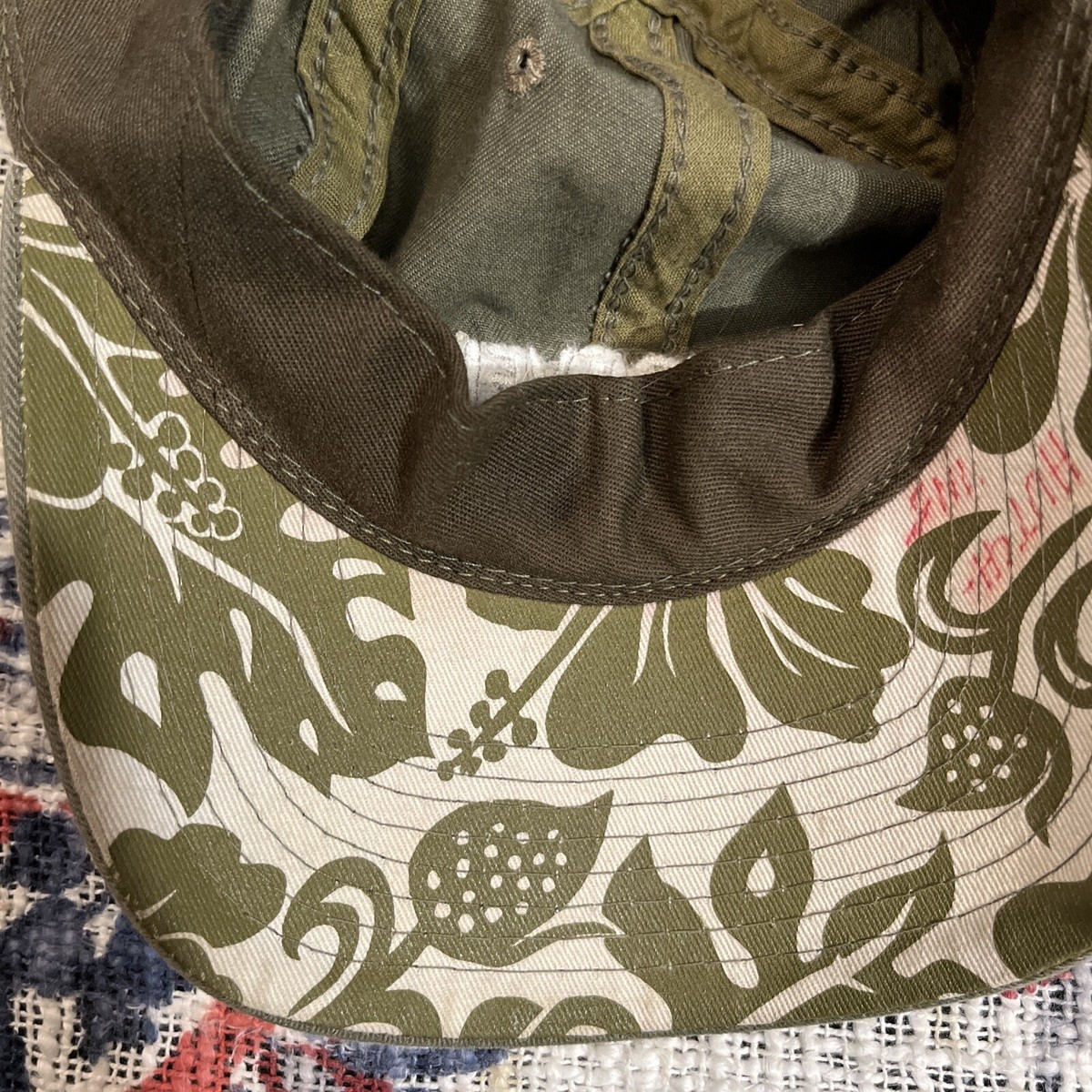 vintage 90’s quiksilver boading co hat cap surf skate Military Green View 5