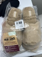 NEW muk luks womens platform slippers 7/8 machine washable cushioned insole