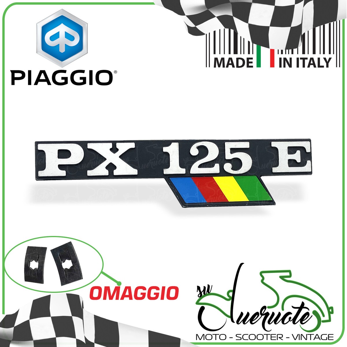 TARGHETTA SCRITTA LATERALE IN METALLO VESPA PX 125 E Fregio Cofano 113228014481 - Foto 11