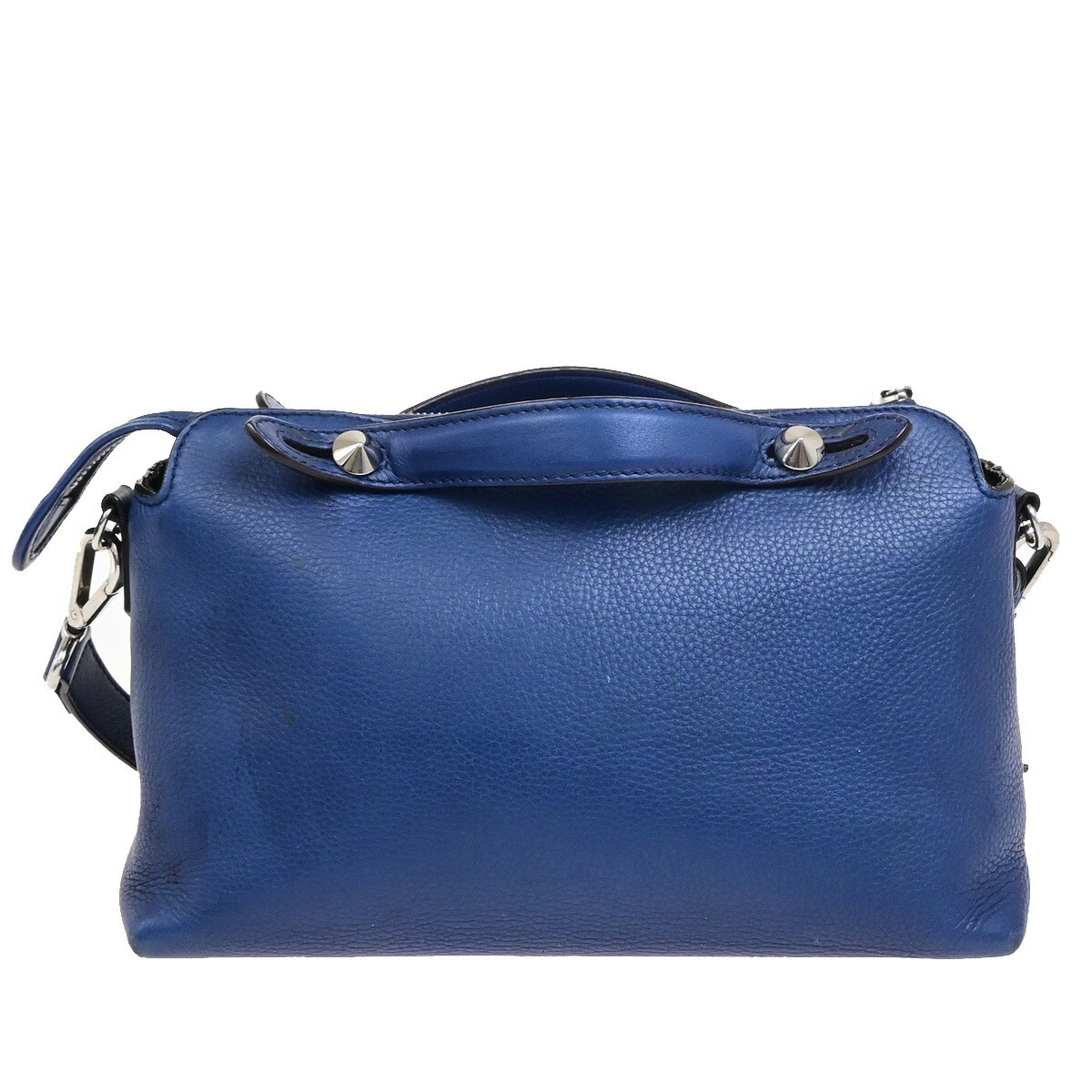 トートバッグ FENDI Blue Leather Medium By The Way Handbag FENDI Logo By The Way 2Way Shoulder Hand Bag Leather Blue
