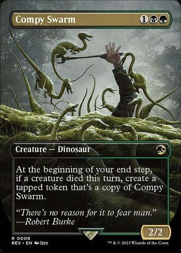 Compy Swarm R Borderless Regular #9 | REX Jurassic World Collection | MTG