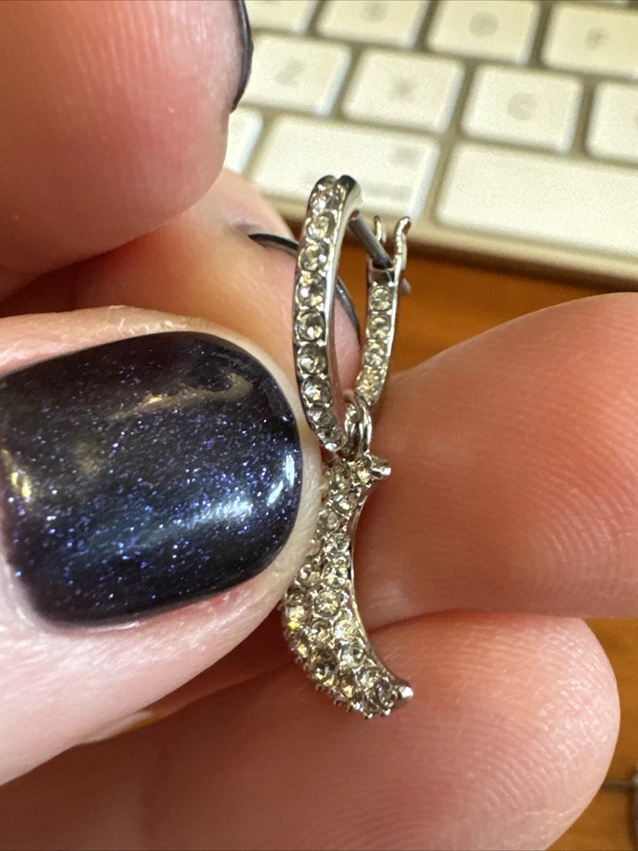 ¡BONITO! Pendientes colgantes Swarovski Sublima blanco luna chapado en rodio 666157 $129 Foto 2 de 4