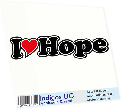 Autoaufkleber - Aufkleber - Sticker Auto mit Herz - 15 cm I LOVE Hope