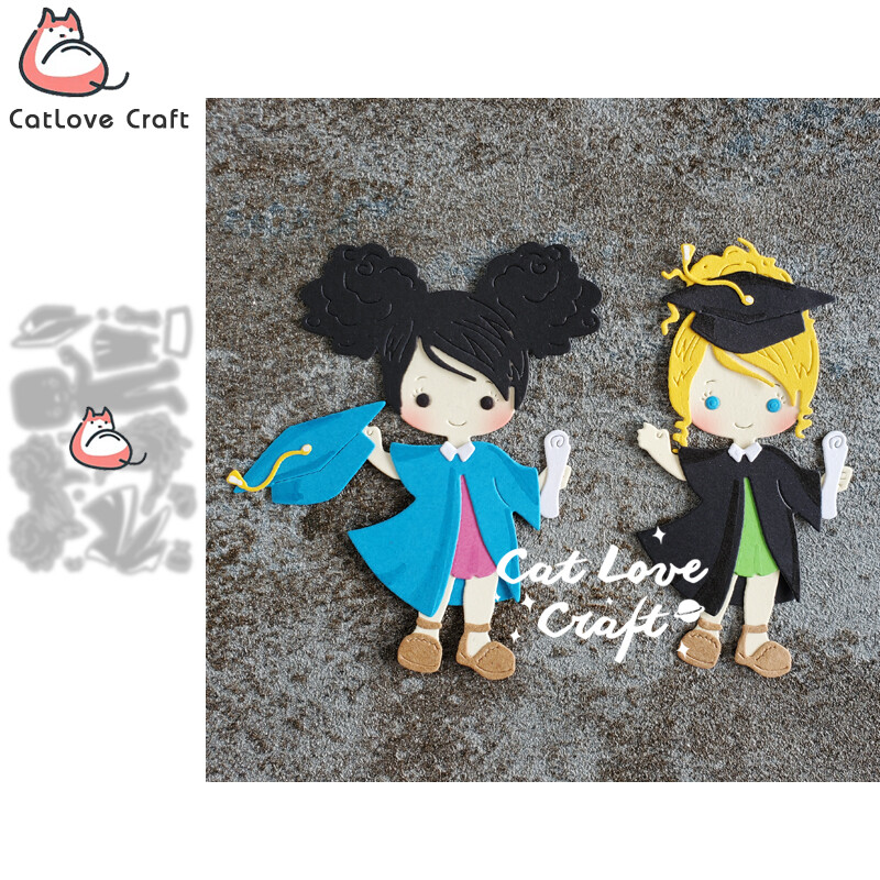 Happy Girl Graduate Metal Cutting Dies Scrapbooking Stencil Die Cuts Card Craft