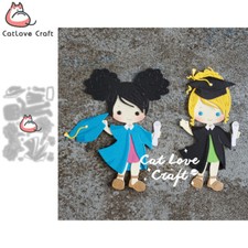 Happy Girl Graduate Metal Cutting Dies Scrapbooking Stencil Die Cuts Card Craft