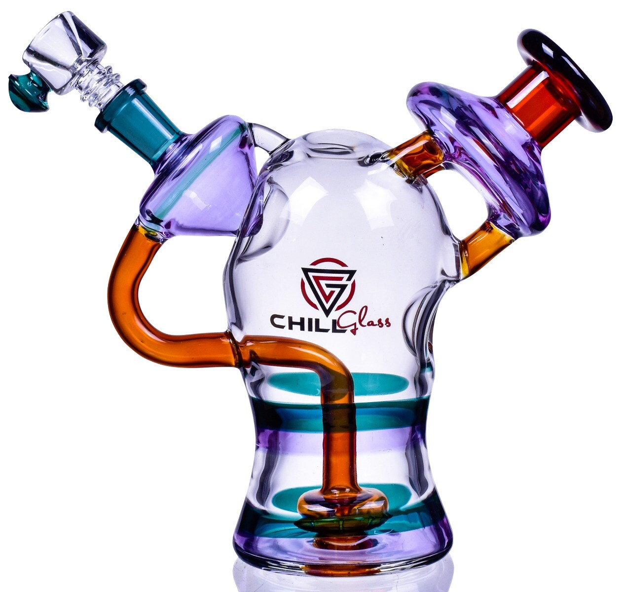 HEAVY Chill Glass 8" RECYCLER Showerhead THICK BONG Glass Water Pipe UNIQUE*USA*