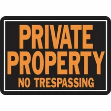 (144)-Hy-Ko 10x14 Aluminum Private Property No Trespassing Sign Rust Free.   848