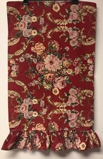 RALPH LAUREN VNTG DANIELLE MARSEILLES PILLOWCASES RUFFLE FLORAL ON RED 32" X 19"