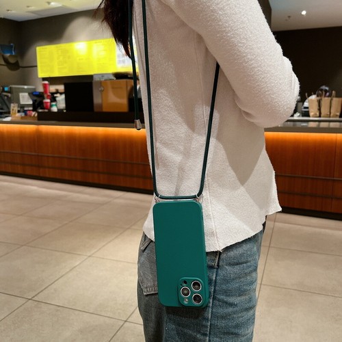 Cross Body Plain Case mit Umhängeband Band für iPhone 16 15 14 13 12 Pro Max - Bild 4 von 20