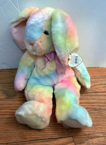 TY Beanie Buddy Hippie Tie-Die Rabbit Bunny Plush Stuffed Animal Vintage NWT