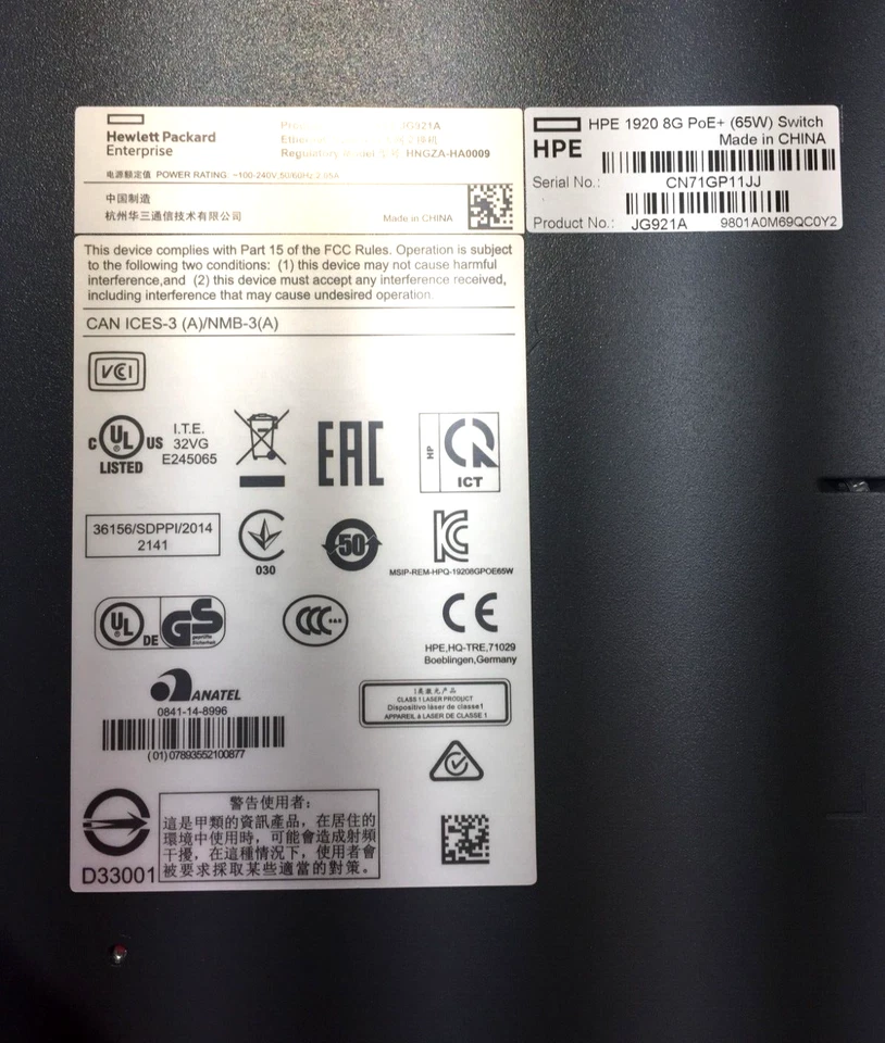 HPE 1920 OFFICE SERIES 48G 交换 HP 1920-8G-PoE+ (65W) JG921A — 第 3/4 张图片