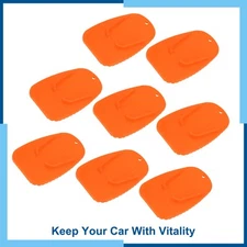Universal Pack (8) Motorcycle Kickstand Support Plate Side Stand Pad Orange 