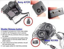 Stereo Shutter Button - Connects 2.5mm male cables - For 3D w/twin cameras SONY+