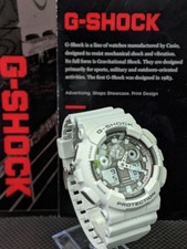Casio G-SHOCK GA-100LG-8A Analog-Digital Watch – Light Gray / White – MSRP $120 