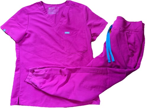 Figs Raspberry Sorbet Small Catarina  Top & Zamora joggers small petite 