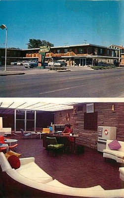 Roadside Postcard Downtown Motel, Pueblo, Colorado - 2 Views