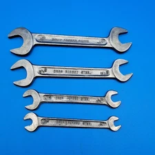 4 Vintage Drop Forged Steel Open End Wrenches, Made in West Germany