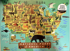 Galison National Parks of America 1000 Piece Map Puzzle NEW
