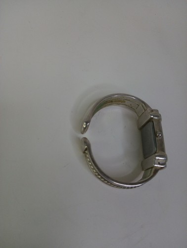 Ladies Geneva Platinum Elegant Rectangle Silver Tone Cuff Bracelet Watch - Picture 4 of 5