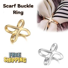 X Shaped Scarf Clip Buckle Ring Elegant Shawl T Shirt Hem Accessory