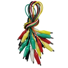 55cm Alligator Clips  Leads - 10PCS Assorted Colors for Circuit Connections