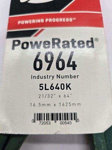 Gates PowerRated Green Aramid Belt 6964 5L640K 0,65625 x 64" 16,5 x 1625 mm - Bild 2 von 2