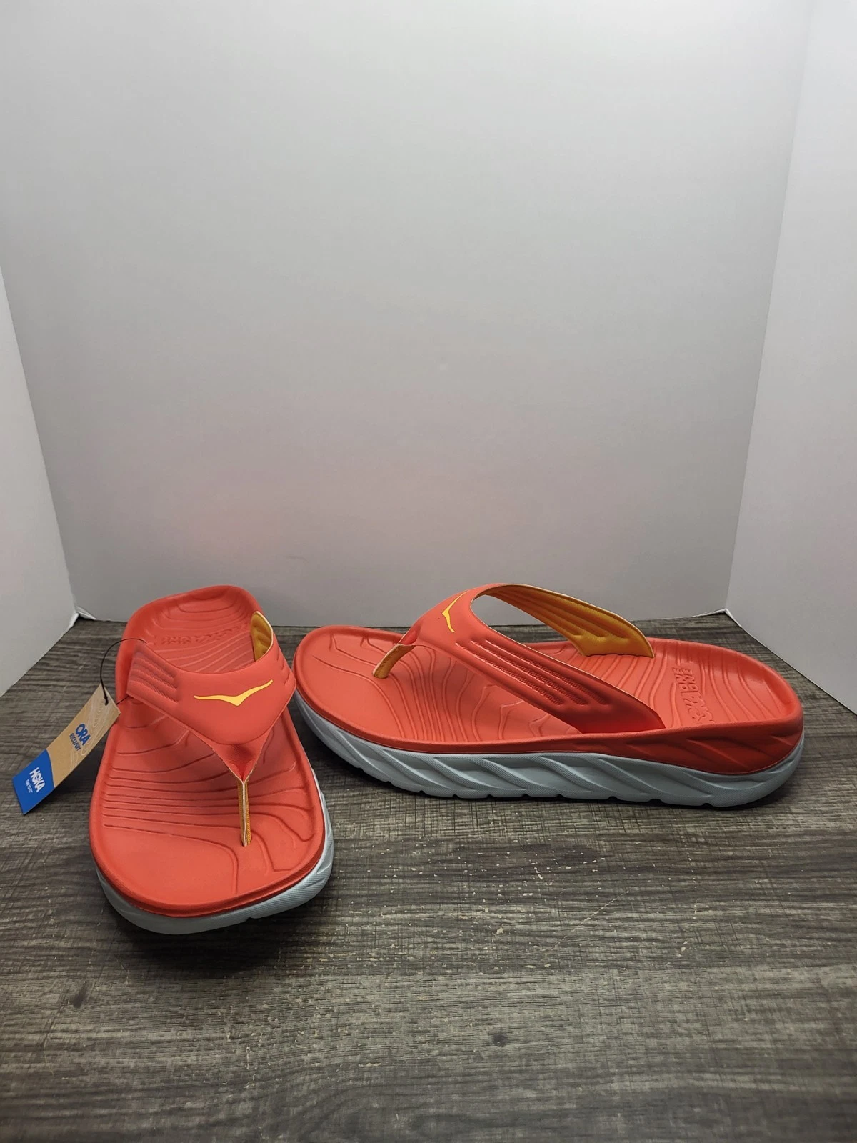 Hoka Ora Recovery Flip Fiesta Amber Yellow 1099675 FAYW Men's Size 12 New