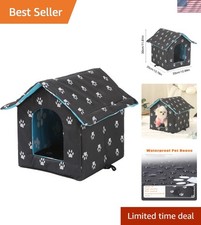 Insulated Cat House for Outdoors - Foldable, Waterproof  Portable Pet Shelter