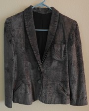 Vintage Handmade Gray velvet blazer with a touch of elegance