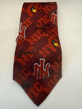 NIC North Idaho College Cardinals Basketball 100% Silk Tie Made In USA NCAA Logo