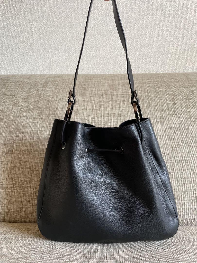 GUCCI Shoulder Bag Leather Black Ladies Used