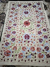 Uzbek Silk suzani handmade embroidery home decor 54"X84" 213x138cm D-7A