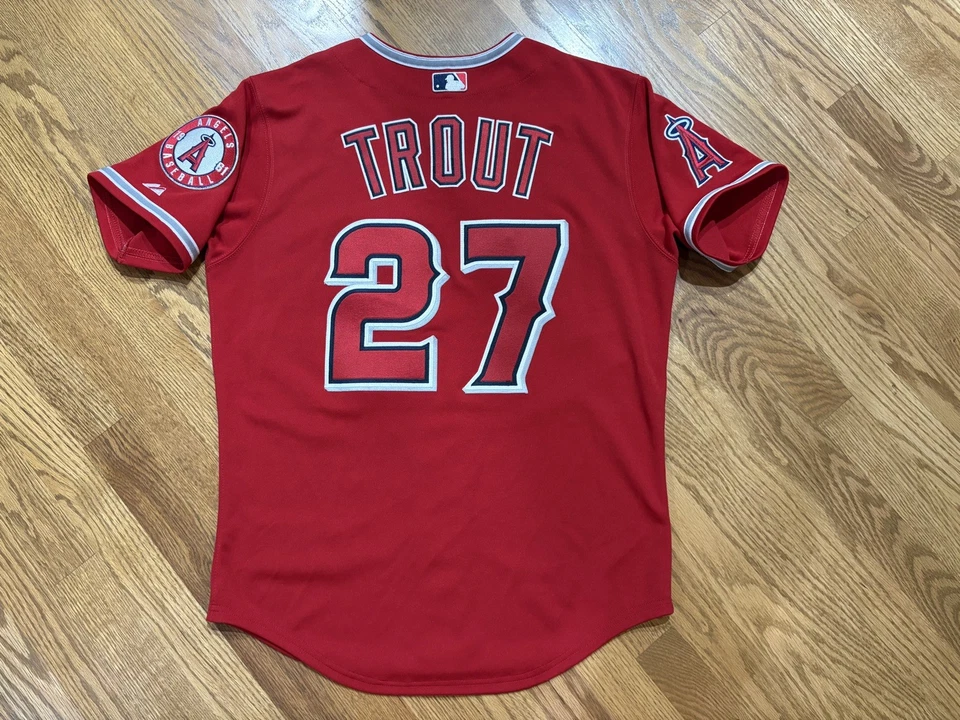 Mike Trout Majestic Authentic 2012-2015 Red Jersey Size 44 Angels FULLY STITCHED - Image 4 of 4