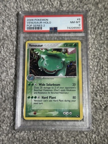 2006 POKEMON POP SERIES 2 6 VENUSAUR-HOLO - PSA 8 (POP 212) Near Mint TCG Card